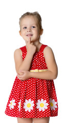 Fashionable little girl in a dress