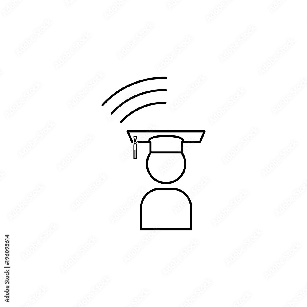 Poster student icon. element of online education icon for mobile concept and web apps. thin line icon for w