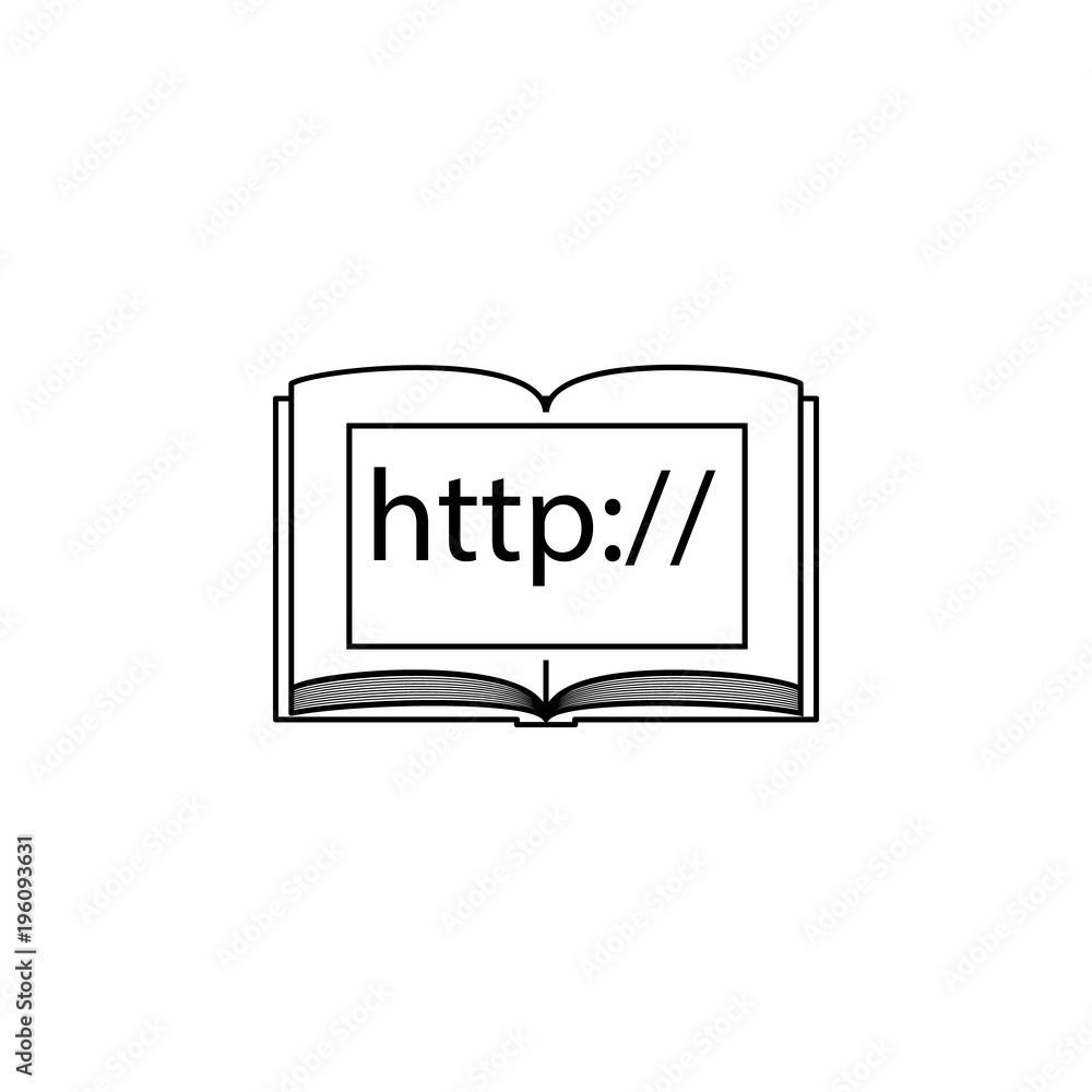 Poster http on the book icon. element of online education icon for mobile concept and web apps. thin line i