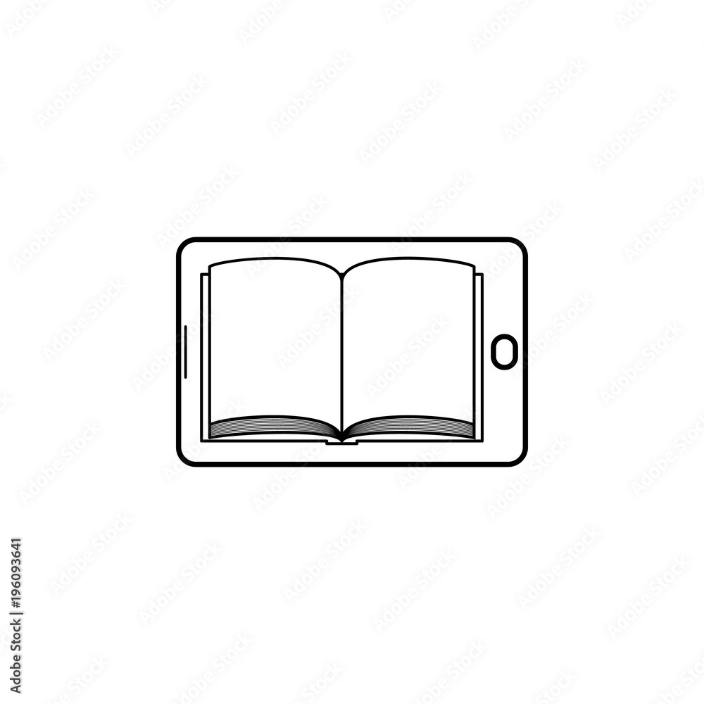 Aufkleber book on the smart phone screen icon. element of online education icon for mobile concept and web app