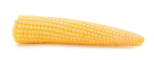 Fresh young baby corn on white background