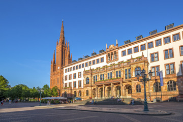 Fototapeta premium Marktkirche, Rathaus, Wiesbaden 