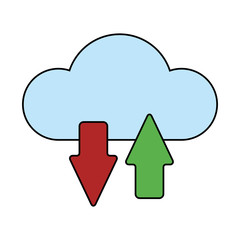 Cloud computing technology symbol vector illustration graphic design