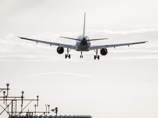 Plane landing at the airport