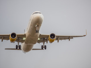 Plane landing at the airport