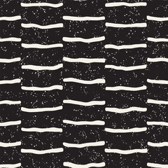 Simple ink geometric pattern. Monochrome black and white strokes background. Hand drawn texture for your design