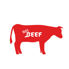 Beef silhouette on white