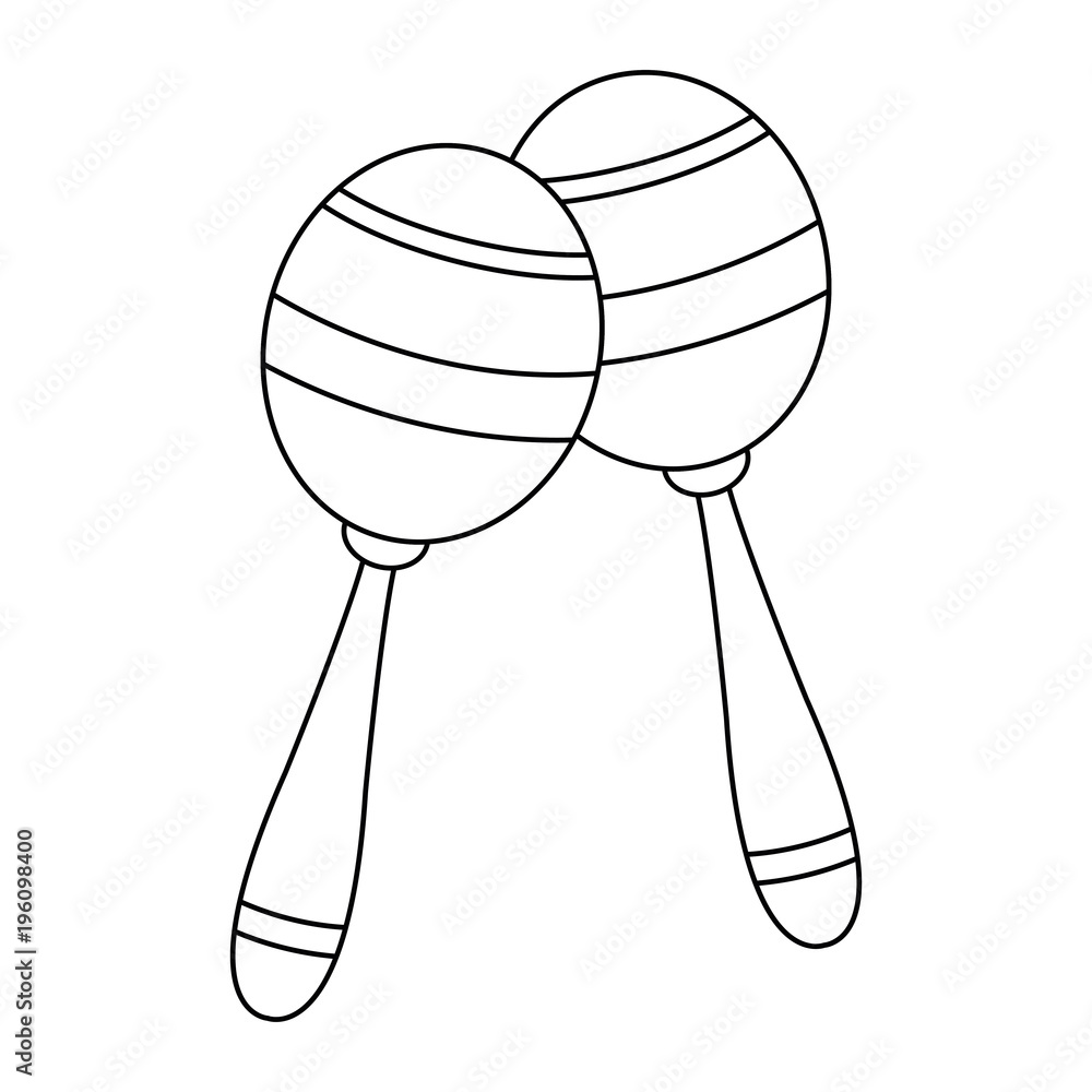 Sticker Maracas music instrument vector illustration graphic design