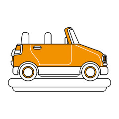 Funny small car cartoon vector illustration graphic design