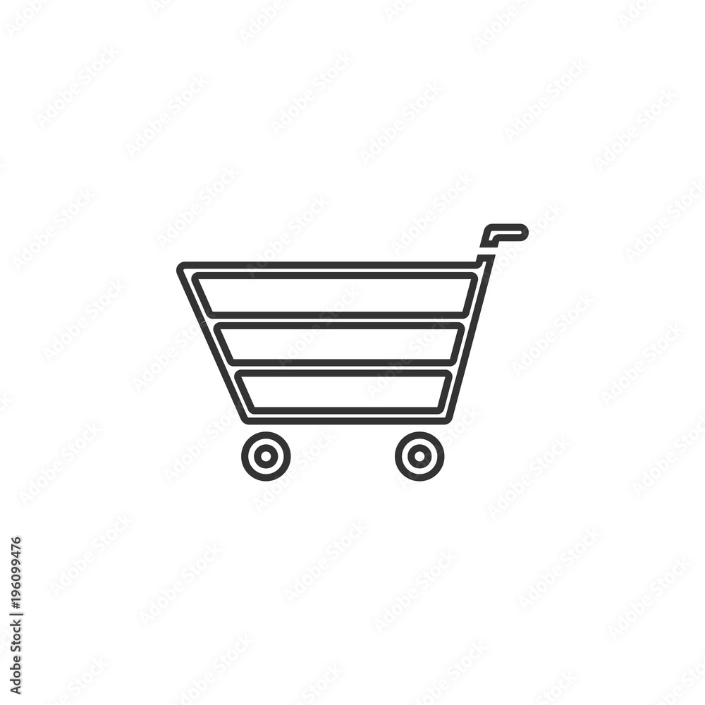 Poster shopping trolley icon. element of navigator signs for mobile concept and web apps. thin line icon fo
