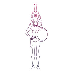 Medieval woman warrior cartoon vector illustration graphic design