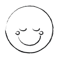 blurred silhouette happy face male emoticon with eyes closed vector illustration