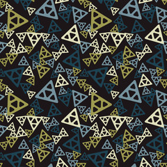 Triangular chaos seamless pattern. Authentic design for digital and print media.