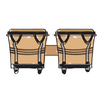 Pair of bongo drums icon. Musical instrument
