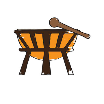 Isolated drum icon. Musical instrument