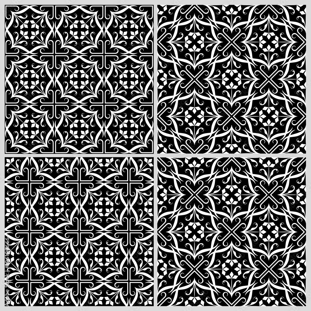 Wall mural Black and white patterns 2