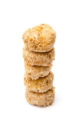 Small Coconut Donuts on a White Background