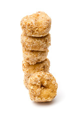 Small Coconut Donuts on a White Background