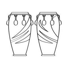 Pair of conga drums. Musical instrument