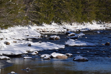 Snow Covered River Rocks