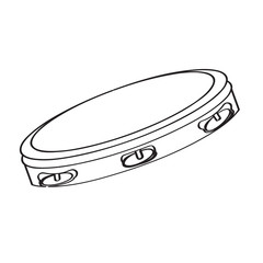 Isolated tambourine icon. Musical instrument