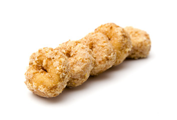 Small Coconut Donuts on a White Background
