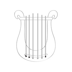 Isolated lyre icon. Musical instrument