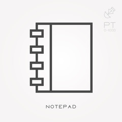 Line icon notepad
