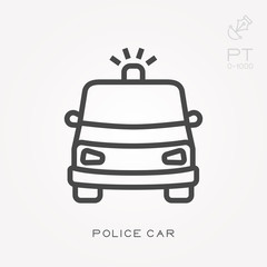 Line icon police car