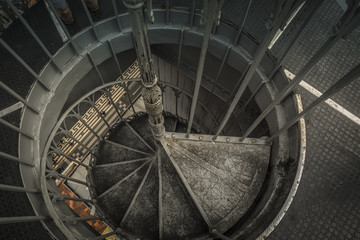 LISBON / PORTUGAL - FEBRUARY 17 2018: SPIRAL METAL STAIRCASE