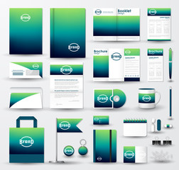 Business corporate identity template set with logo