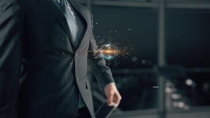 Businessman with supply chain management