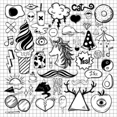 Illustration set of feminine icons