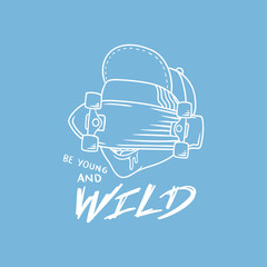 Illustration art abstract design with wild word