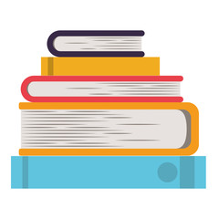 pile books library icon vector illustration design