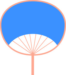 round paper blue fan