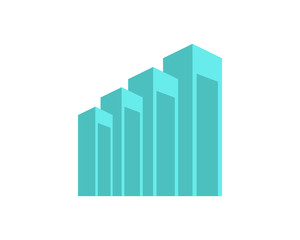 Fototapeta premium abstract building icon skyscraper cityscape architecture construction image vector