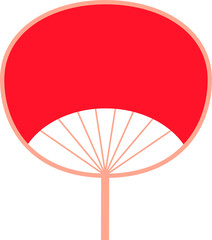 round paper red fan