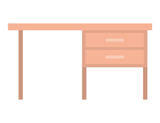 desk wooden office icon vector illustration design