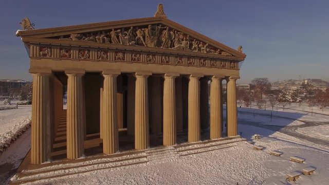 Nashville Snow- Column building wrap around corner