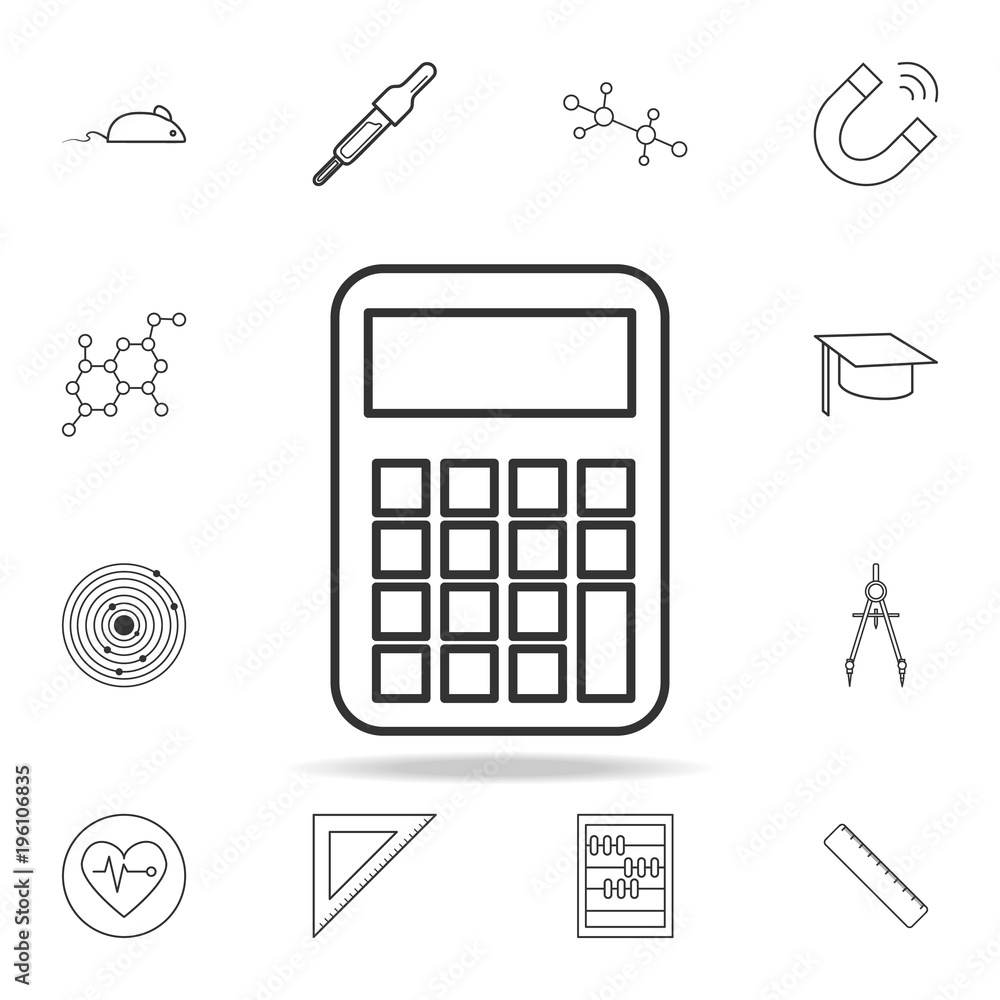 Poster calculator icon. detailed set of science and learning outline icons. premium quality graphic design.