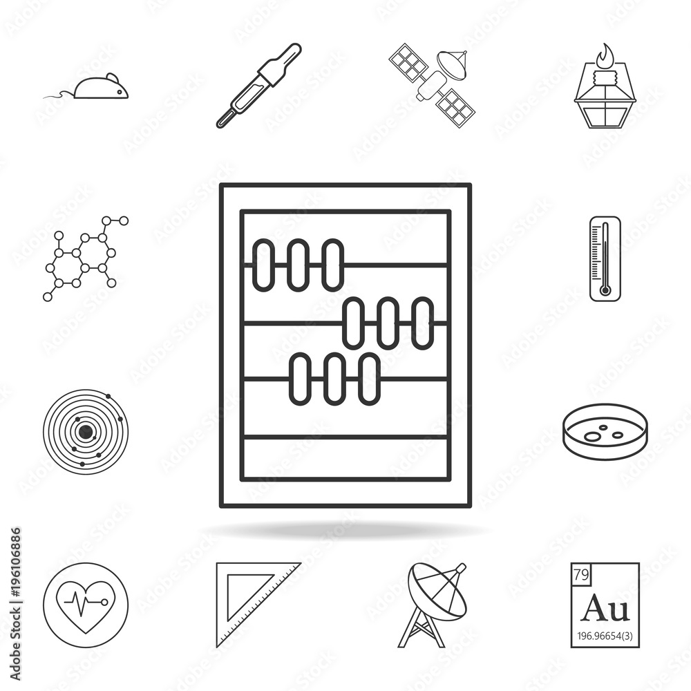 Poster school abacus line icon. detailed set of science and learning outline icons. premium quality graphic