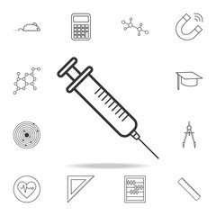 Fototapeta premium Syringe Icon. Detailed set of science and learning outline icons. Premium quality graphic design. One of the collection icons for websites, web design, mobile app