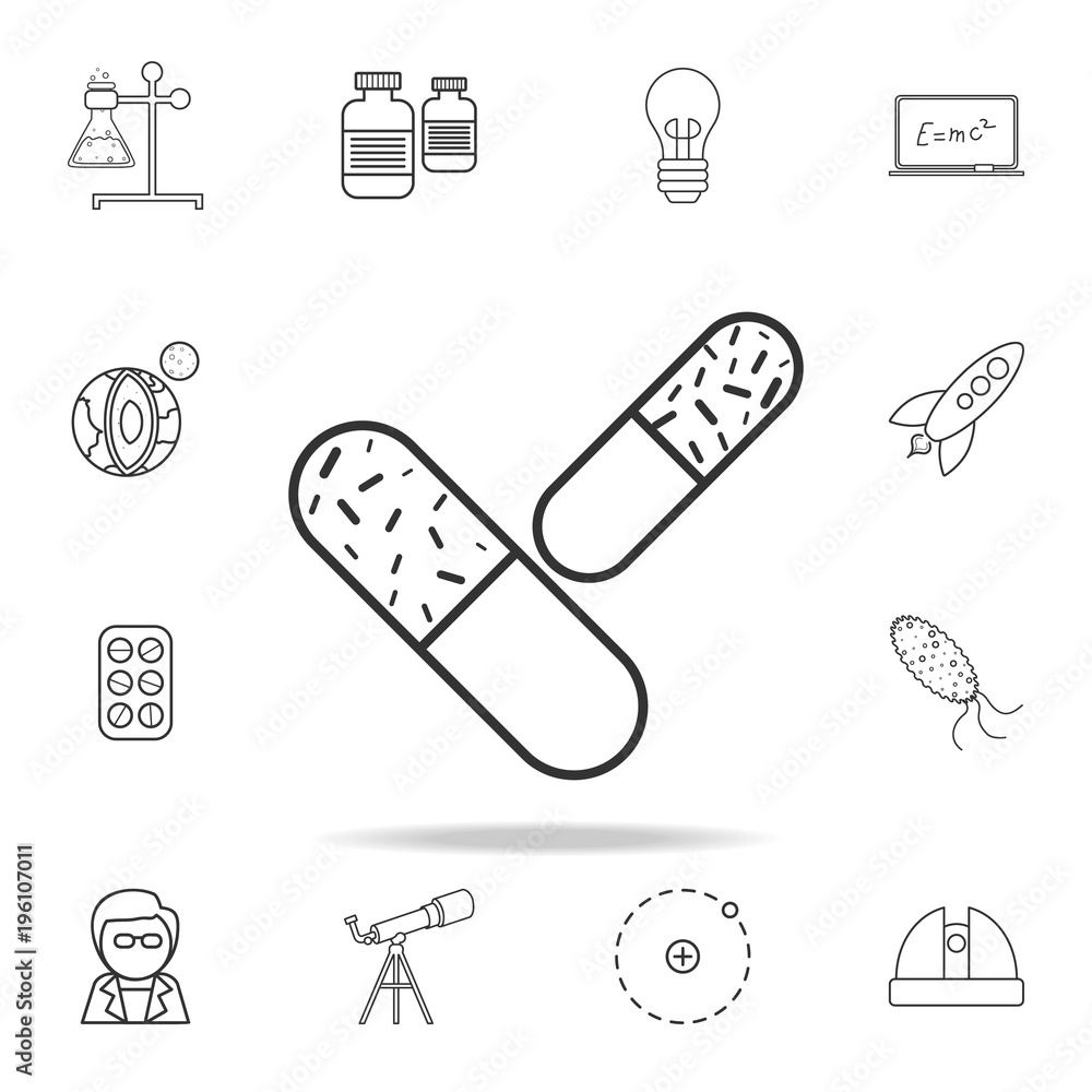 Poster capsule icon. detailed set of science and learning outline icons. premium quality graphic design. on