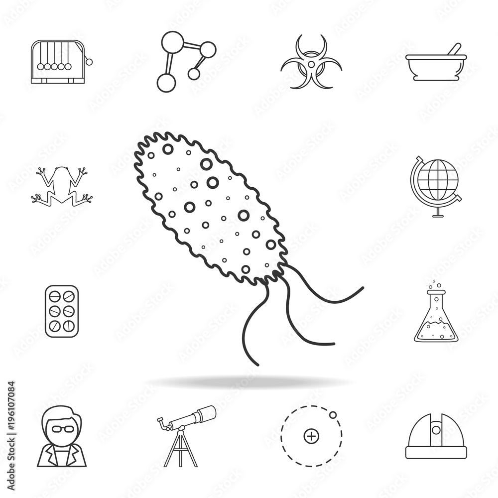 Poster bacteria icon. detailed set of science and learning outline icons. premium quality graphic design. o