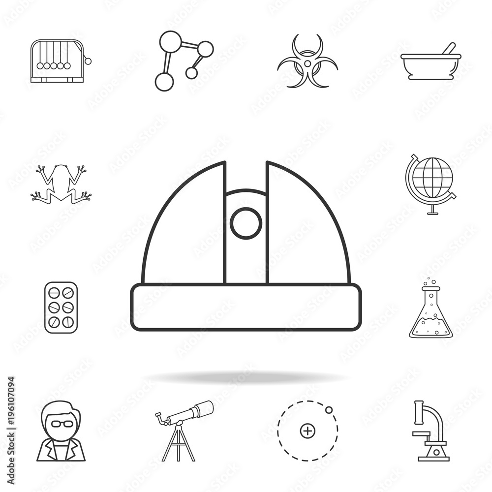 Poster observatory icon. detailed set of science and learning outline icons. premium quality graphic design