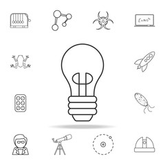 lightbulb icon. Detailed set of science and learning outline icons. Premium quality graphic design. One of the collection icons for websites, web design, mobile app