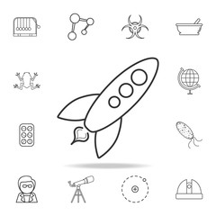 line rocket Icon. Detailed set of science and learning outline icons. Premium quality graphic design. One of the collection icons for websites, web design, mobile app