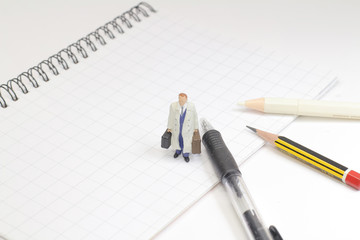 the small business figure with the stationery