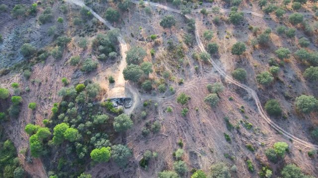 Drone en  dolmenes de el Pozuelo en Zalamea la Real, Huelva ( Andalucia,España) Video aereo con Drone